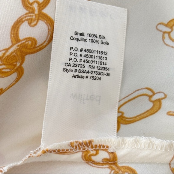 Wilfred Giselle Chain Print Ruffle Cami Large Camisole Cairo Gold - Picture 8 of 9